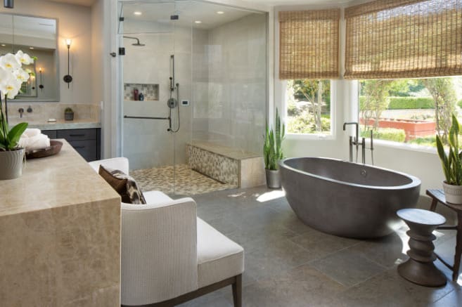 Curbless Shower Designs for a Spa Bathroom at Home