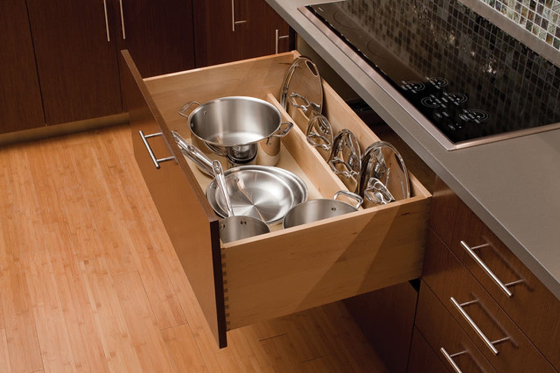 Master Bathroom with Floating Vanity & Plumbing Drawer Under The Sink  Storage - Transitional - Bathroom - Boston - by Dura Supreme Cabinetry