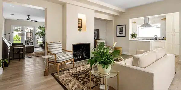 Completed remodeled living space showing connected home design