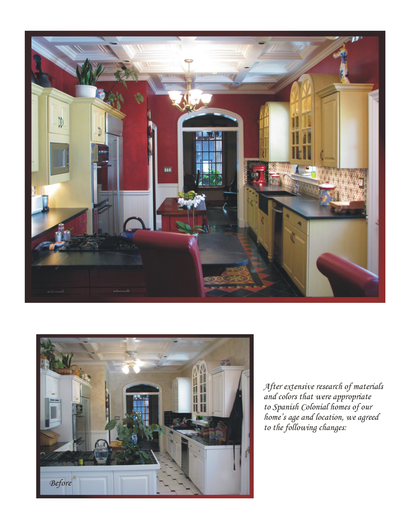 Before remodeling: white cabinetry, a white peninsula, and light flooring in the Willo kitchen